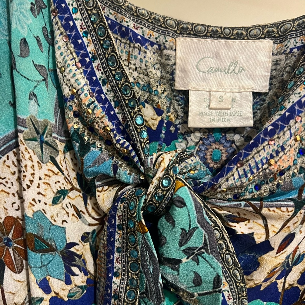 Camilla Maxi Dress With Tie Front - Picture 4 of 6